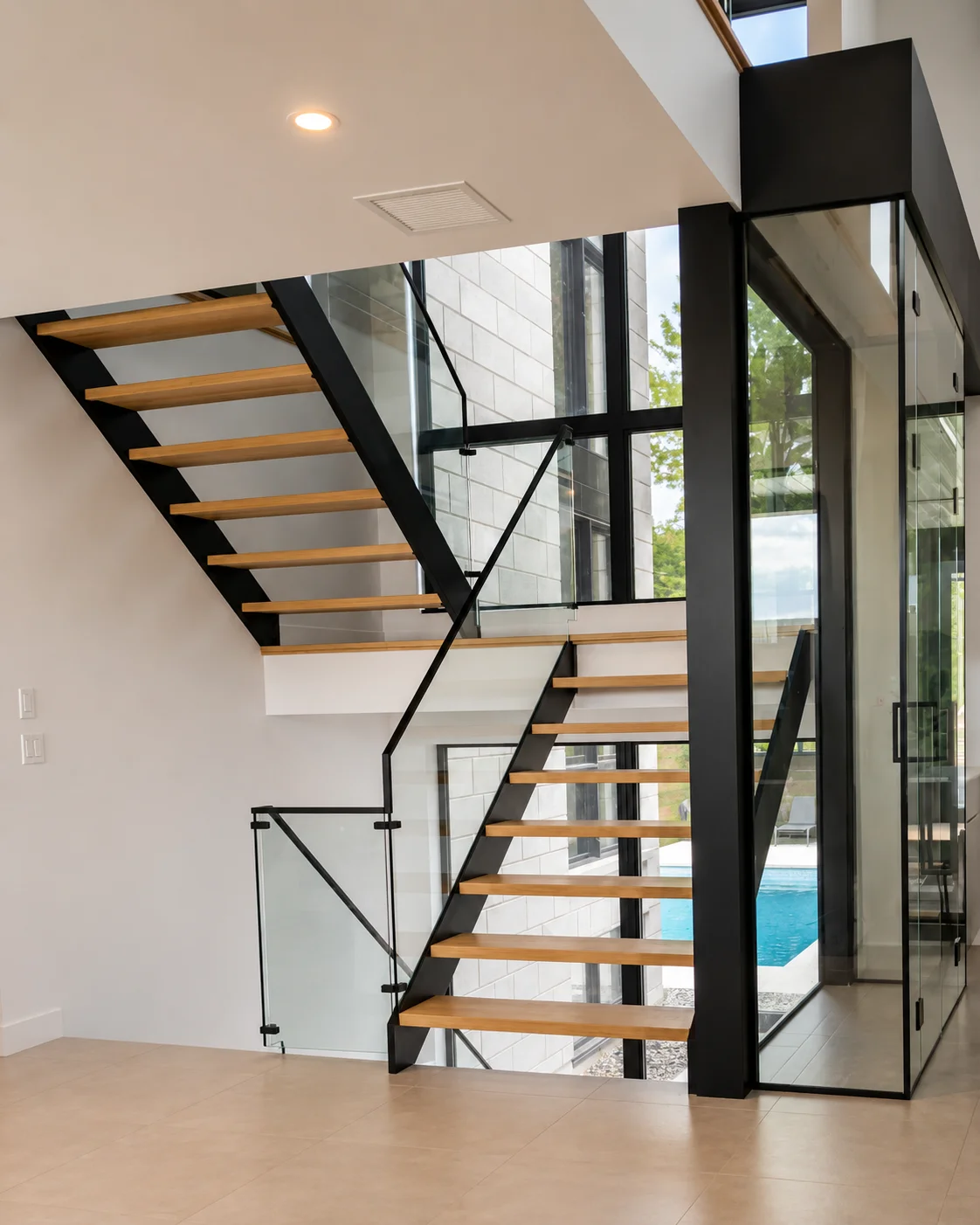 Main courante sur verre